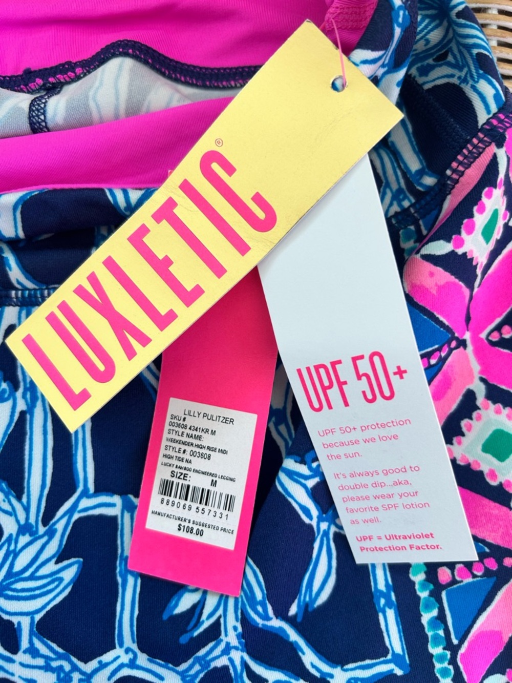 Lilly Pulitzer Luxletic Weekender High Rise Leggings Size Medium coastal #88 - Picture 8 of 12